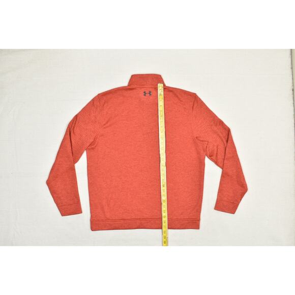 Under Armour Sweater Mens Large Red Storm Golf Half Zip Pullover Athletic Warm - Picture 5 of 8